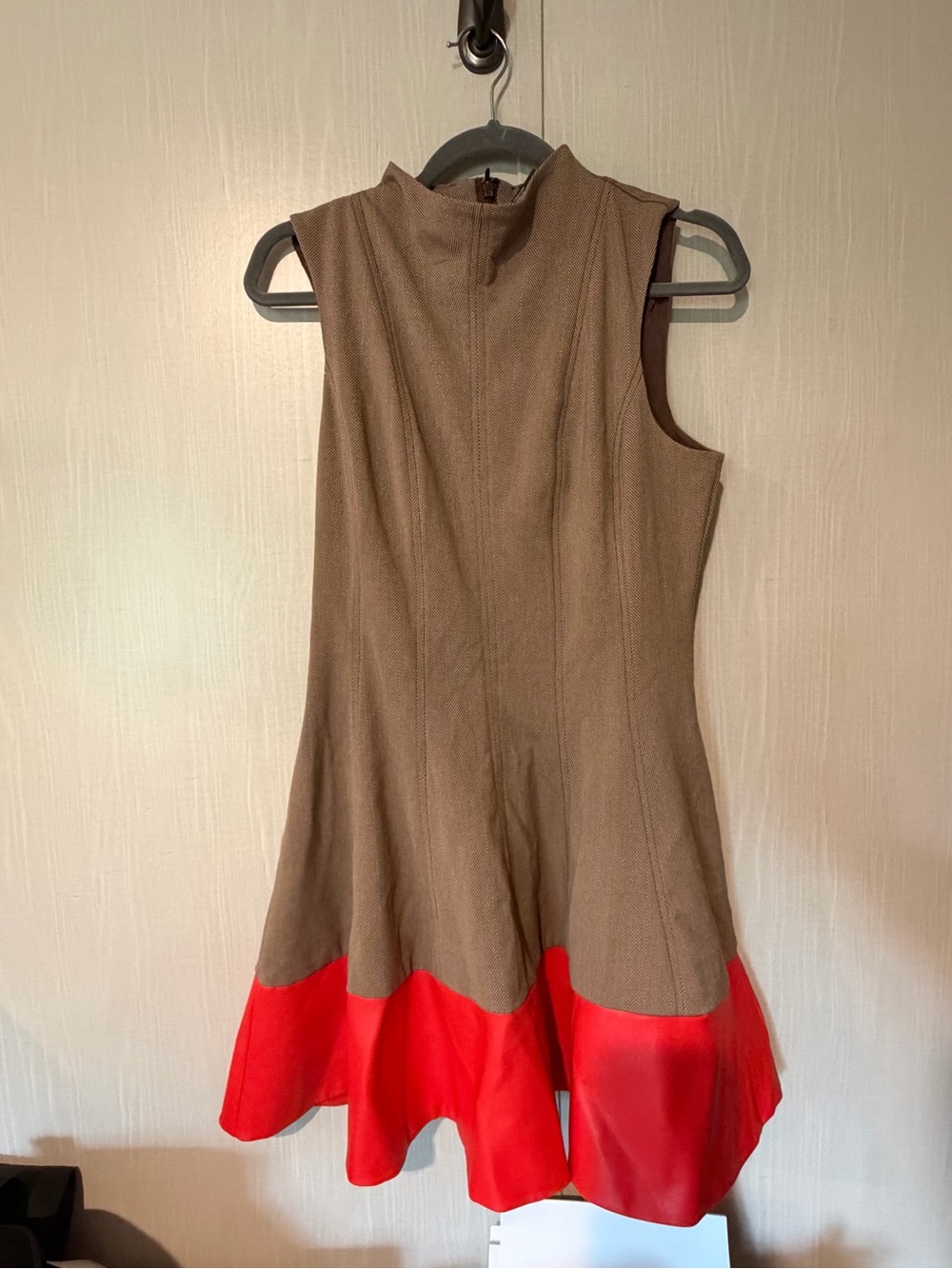Maeve Faux Leather Mock-Neck Mini Dress